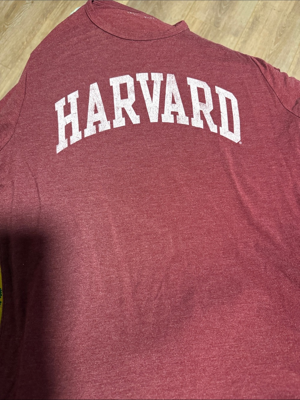 Size Medium League Active Maroon Harvard Crewneck Tee with White Logo